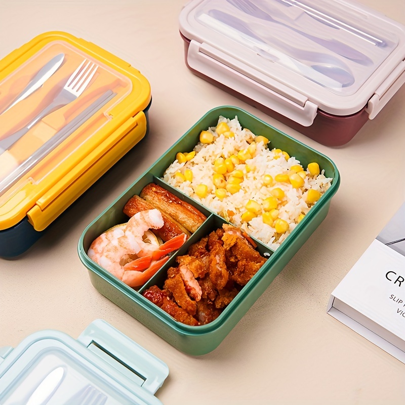 Juegos De Vajilla Cajas Para Adultos 1400 ML Bento Lunch Box Niños Niños  Con Cuchara Tenedor Contenedores Compartimentos Verde De 16,47 €