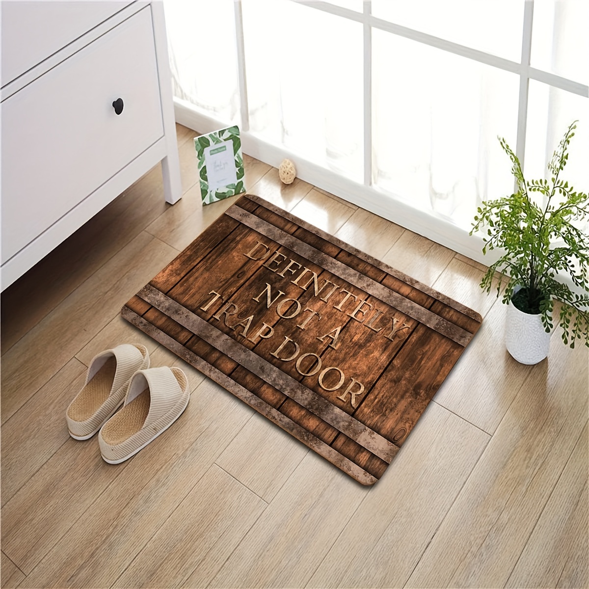 Definitely Not A Trap Door Welcome Mat Funny Doormat Entryway Mat 