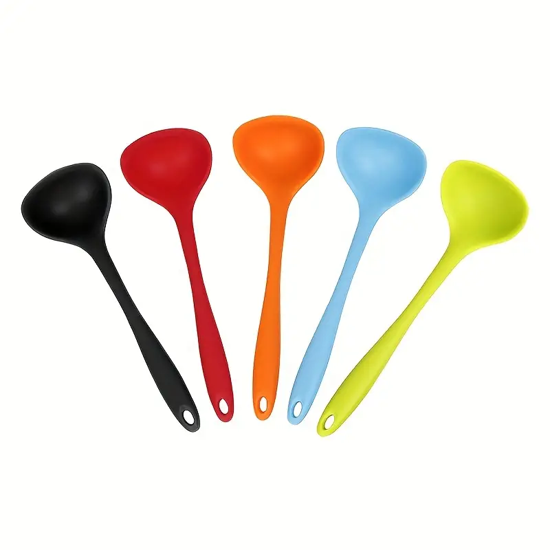 Silicone Ladle Spoon, Nonstick Soup Ladles, Cooking Soup Spoon, Long Handle  Spoon, Kitchen Cooking Utensils, Baking Tool For Soup, Salad Dressing And  Pancake Batter, Kitchen Supplies - Temu