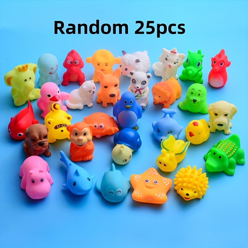 FUN LITTLE TOYS 24 juguetes de baño para niños pequeños, juguetes de  chorros de animales marinos, juguetes de chorros para niños, organizador de