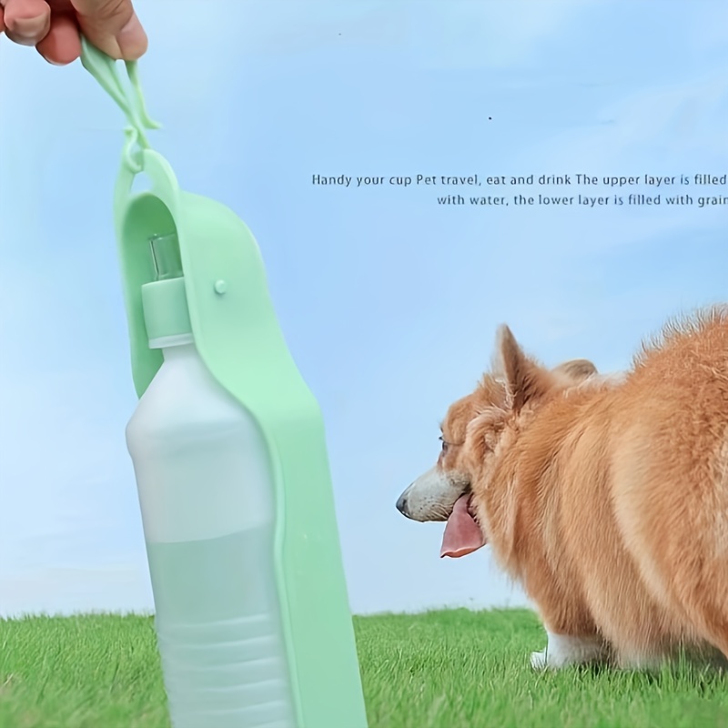 Portable Pet Water Bottle, Plastic Dog Water Bottle With Foldable Water  Feeder, Leak-proof Dog Travel Water Cup With Carabiner Clip For Outdoor  Walking Traveling - Temu