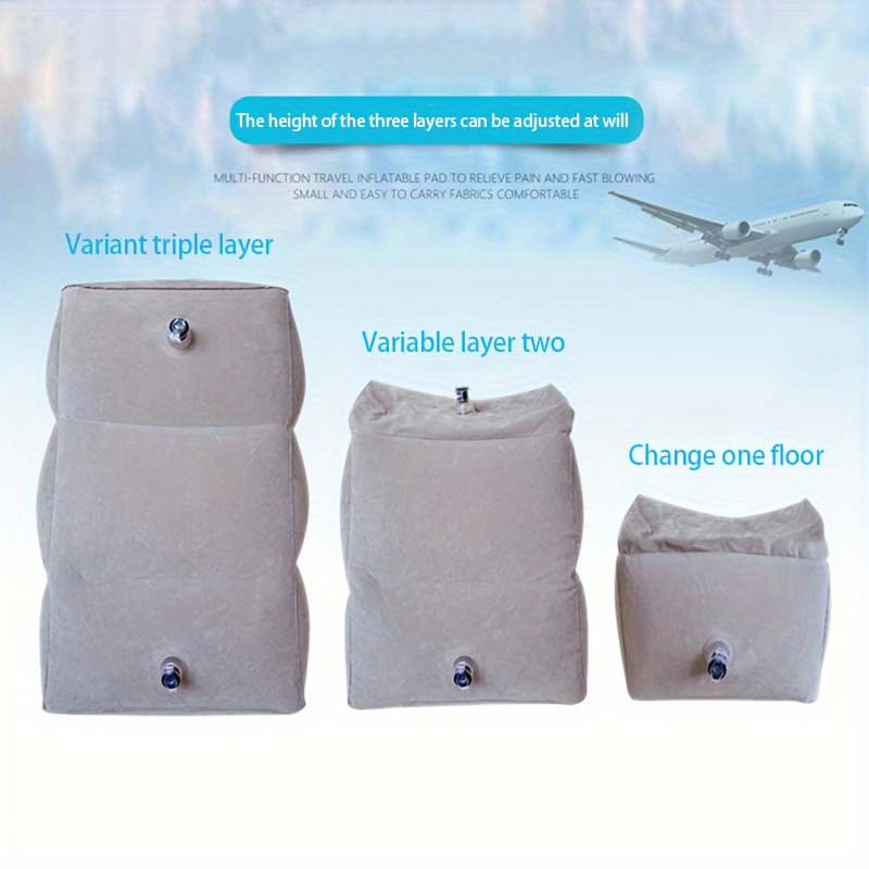 1pc Inflatable Foot Rest Pillow For Air Travel, Plane Travel Essential,  Adjustable Height Foot Rest