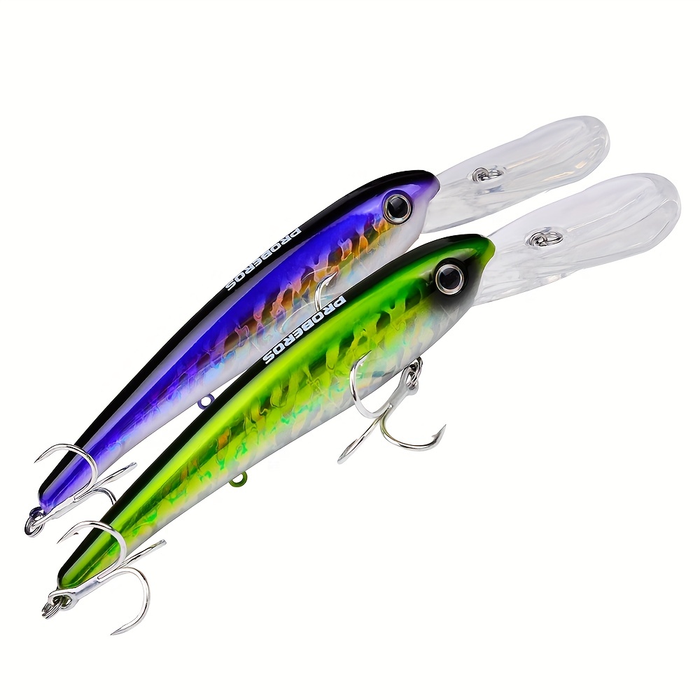 PROBEROS 1PC Floating Minnow Bait 13cm-14.5g Topwater Fishing Lure Noisy  Hard Wobbler Long Casting Bass lurre Fishing Tackle