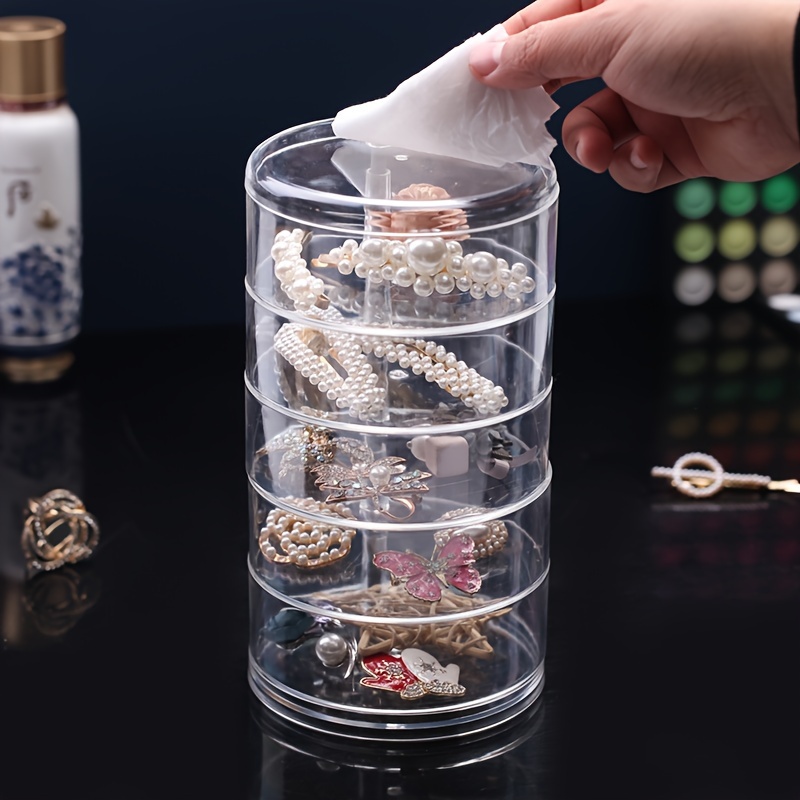 5 Tier Plastic Jewelry Organizer, Hair Tie Accessories Container for  Bathroom (4.5 x 8.5 In)