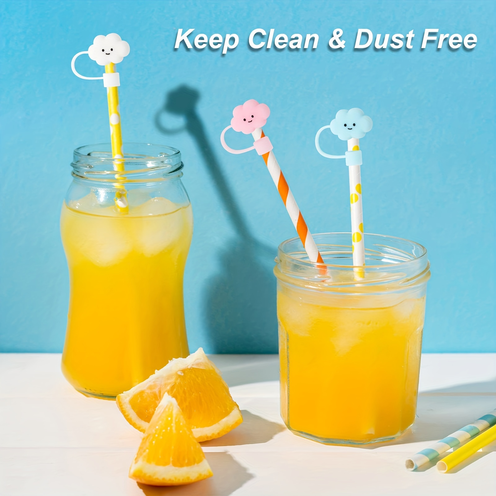 Cute Cloud Straw Tips Cover, Kawaii Smiling Cloud Straw For Straws, Straw  Cover For Tumblers, Dust-proof Drinking Straw Lids, Reusable Straw Tips  Lids - Temu