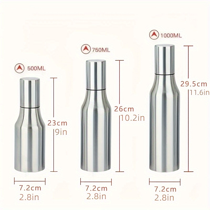 1Pc Oil Storage Bottle Kitchen Oil Container Stainless Steel Oil Canister