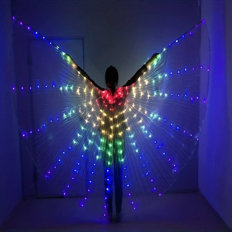 SYCOOVEN Alas de ángel LED para danza del vientre, barra de danza del  vientre, luz para escenario, 360 grados, accesorios de rendimiento con alas  LED