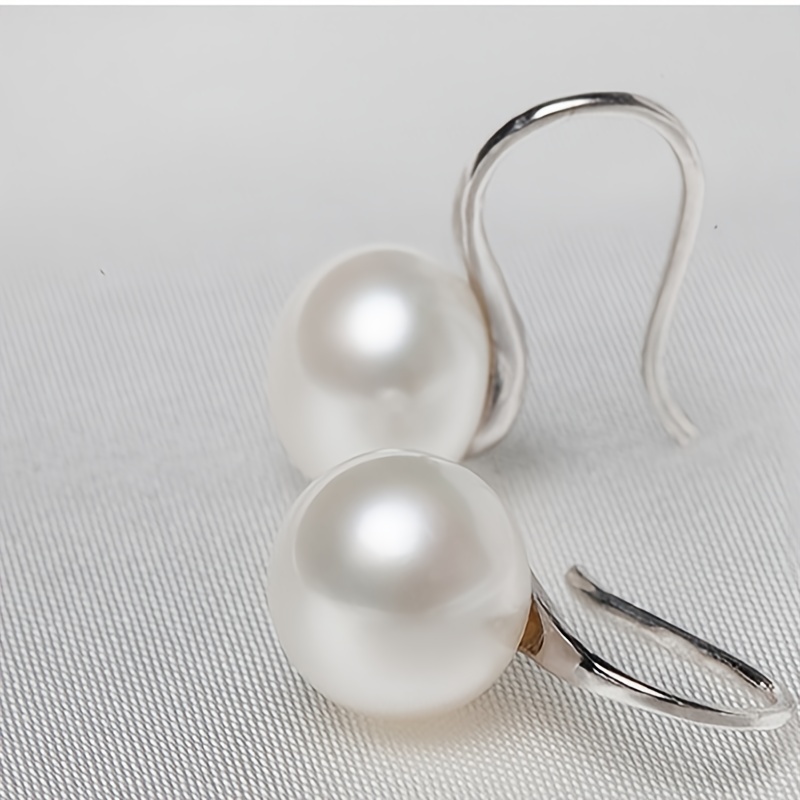 Faux Pearl Decor Stud Earrings, Minimalist Style