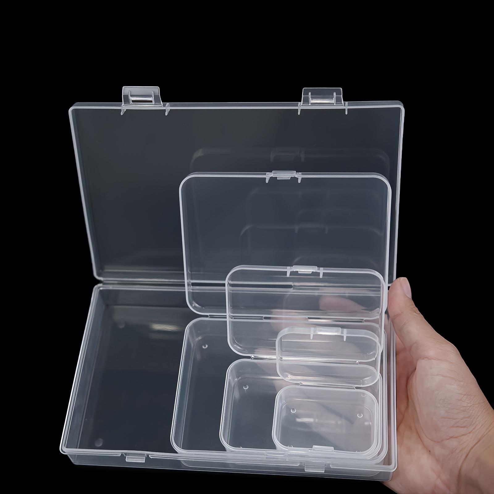 Empty Mini Plastic Storage Containers with Lids for Small Items and Clear