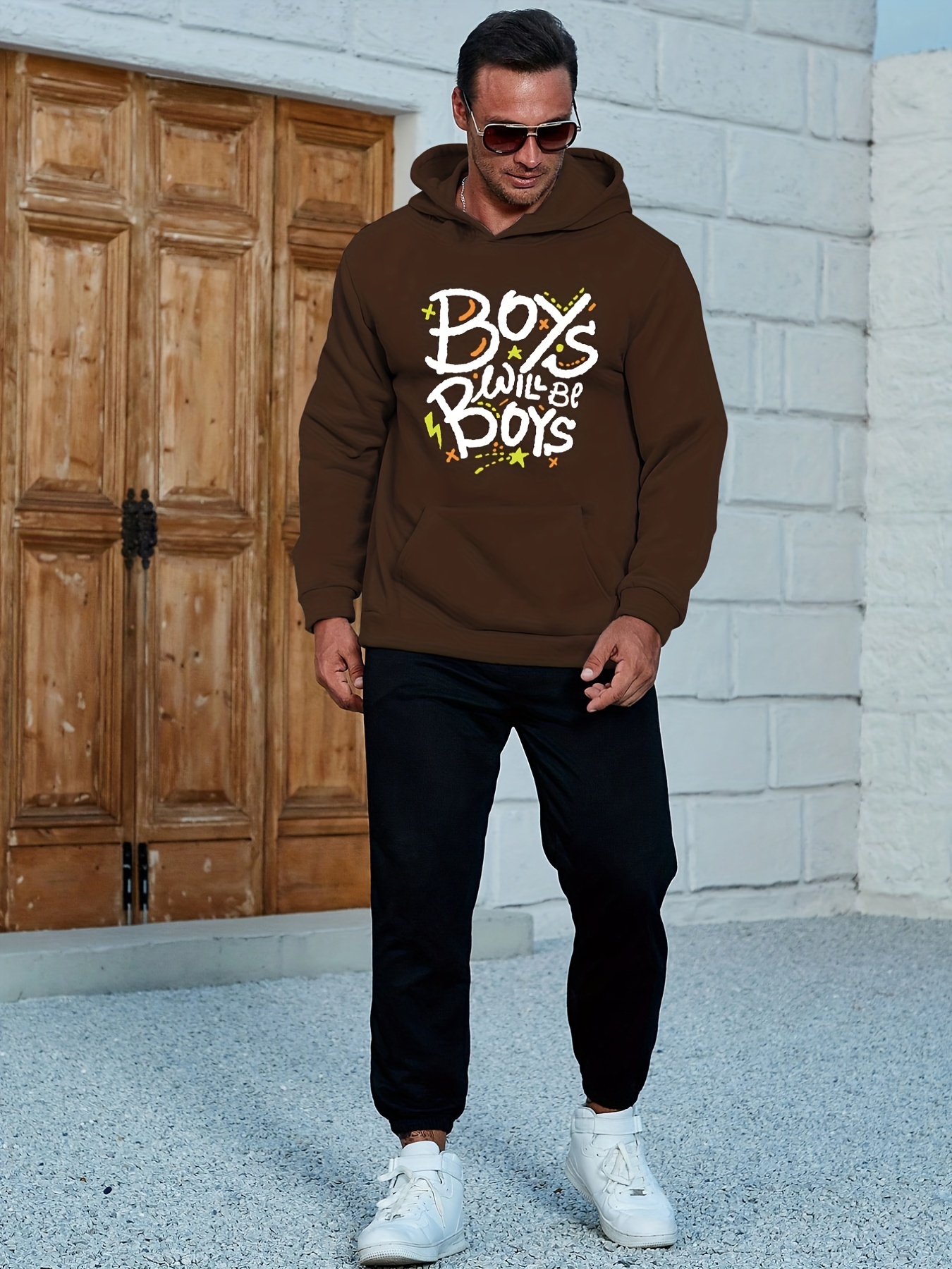 Mens Brown Big & Tall Hoodies & Sweatshirts Tops, Clothing