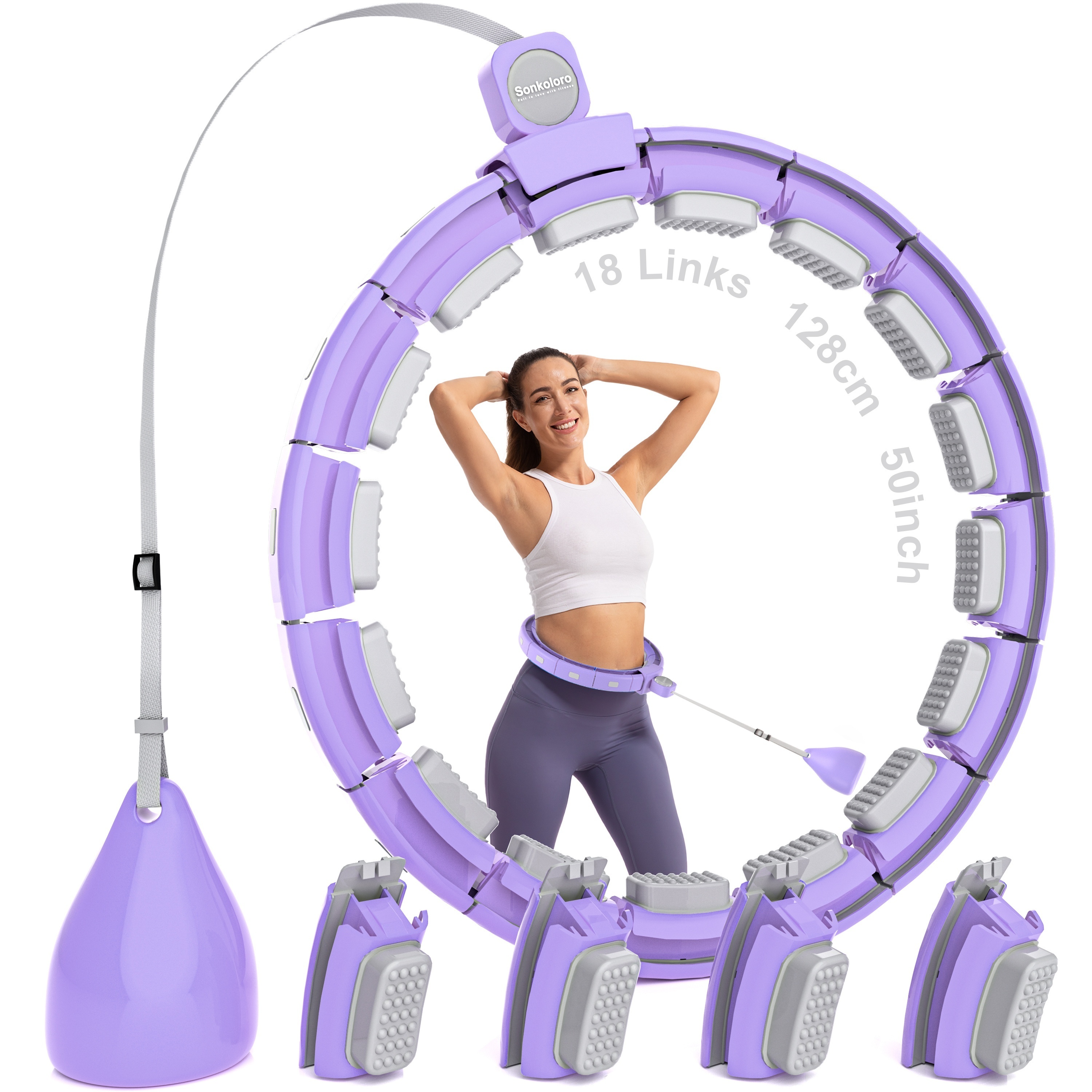 Core Balance HULA HOOP - SMOOTH WEIGHTED - Fitness/yoga - purple