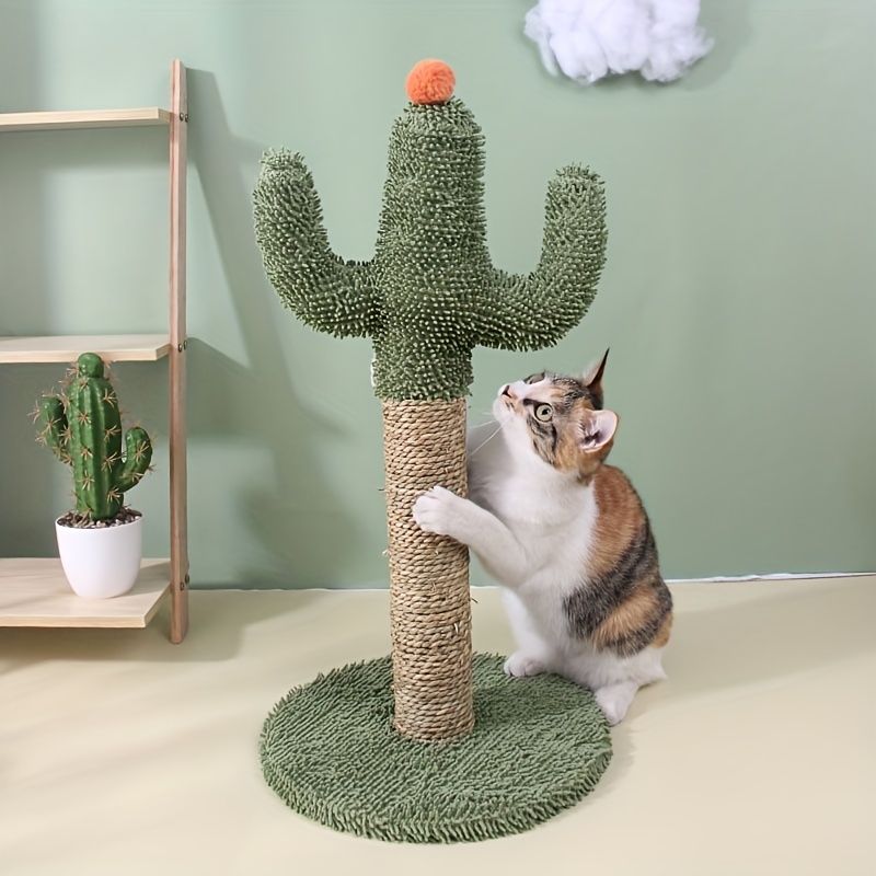 

Interactive Cactus Cat Scratcher Toy With Sisal Rope - Perfect For Indoor Cats To Grind Claws And Play - Pet Supplies