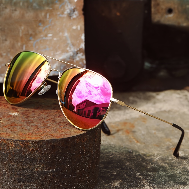 

Double Bridge Glasses For Women Men Mirrored Fashion Outdoor Sun Shades For Driving Beach Travel Fashion Glasses