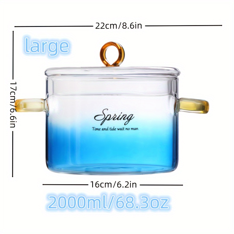 Brosilicate Glass Pot, 16cm