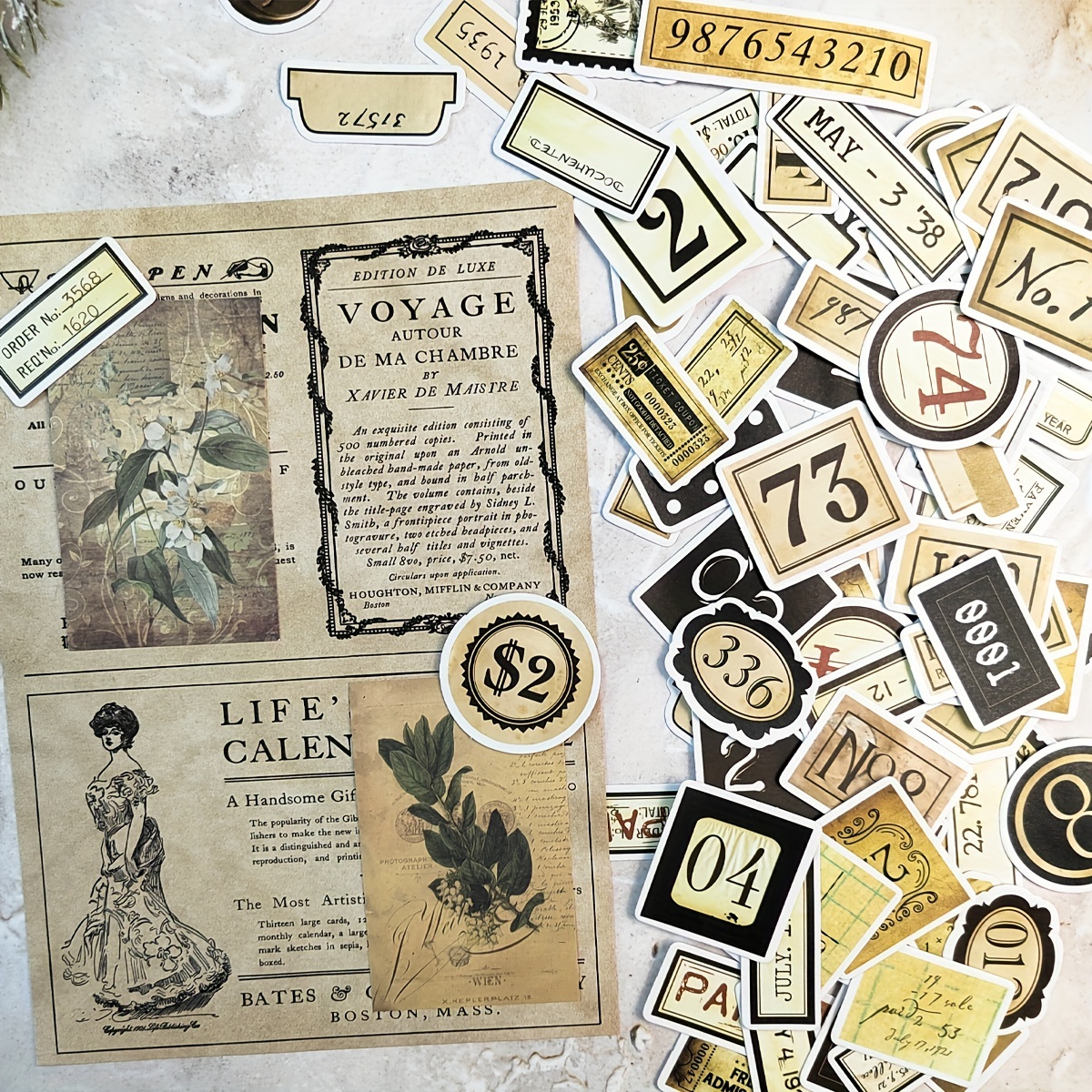 Vintage Retro Labels Stickers Perfect For Scrapbooking Junk - Temu