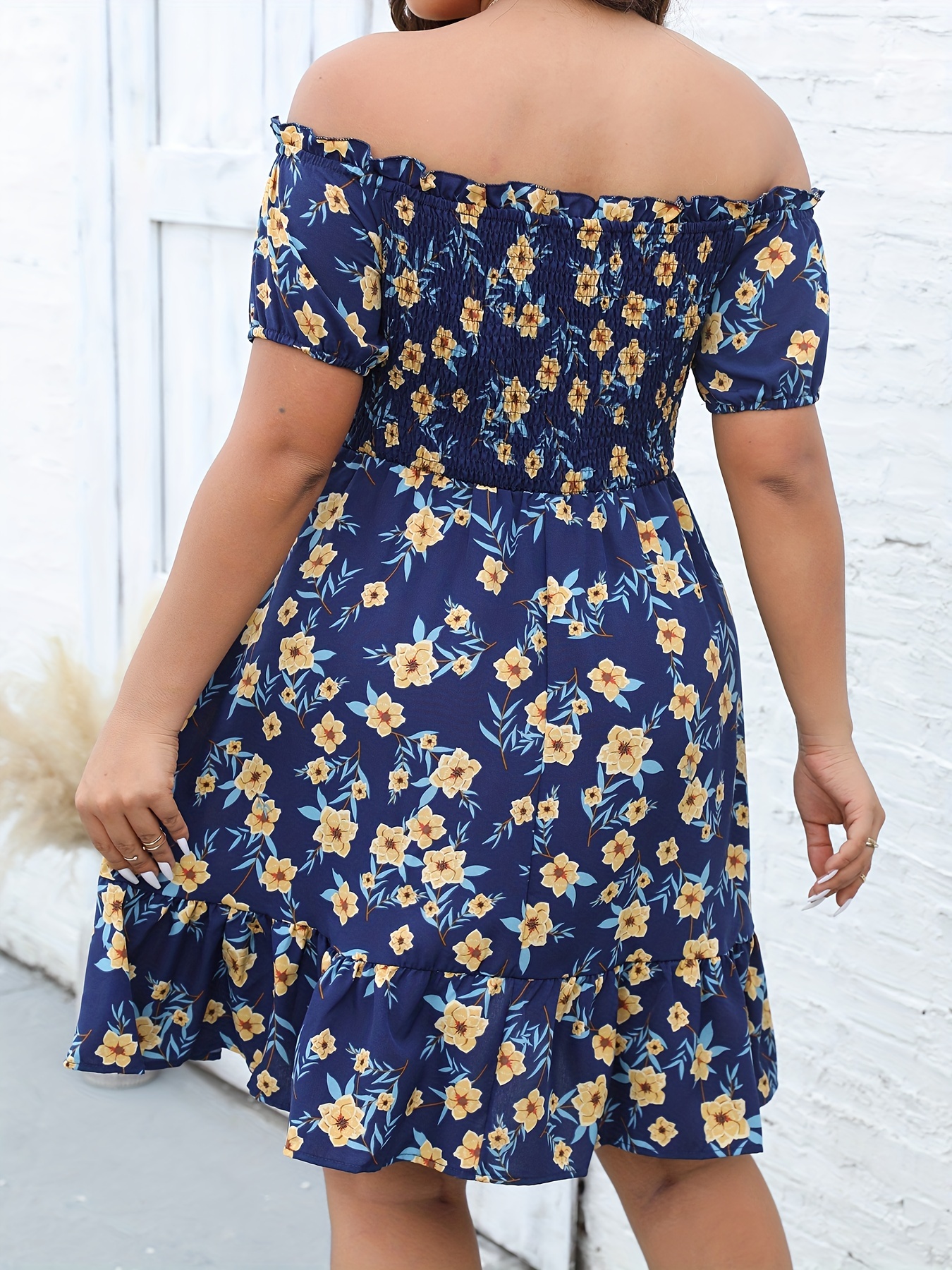 BELAROI Women's Short Sleeve Swing Plus Size Dresses Casual Summer Floral T  Shirt Dress with Pockets(2X,Flower37)