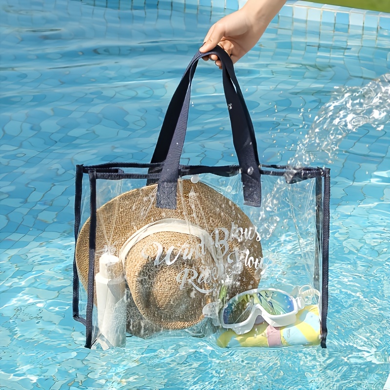 Clear Pvc Tote Bag, Waterproof Summer Beach Bag, Large Capacity