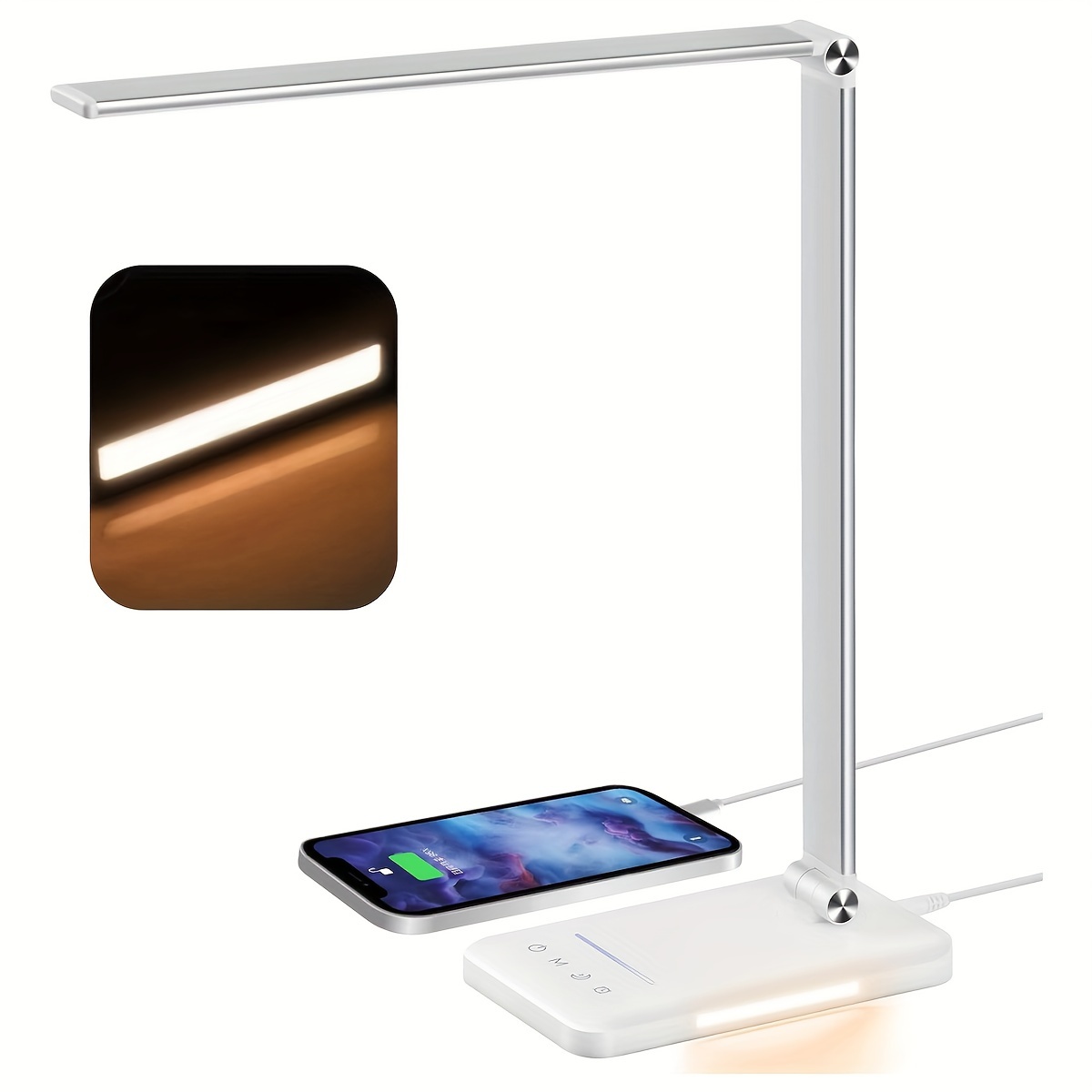 Lampada Da Scrivania A Led 1pc Lampada Da Tavolo Lampada Da Lettura Con  Porta Di Ricarica Usb 5 Modalità Di Illuminazione 5 Livelli Di Luminosità,  Controllo Sensibile, Timer Automatico 30/60 Min, Lampada