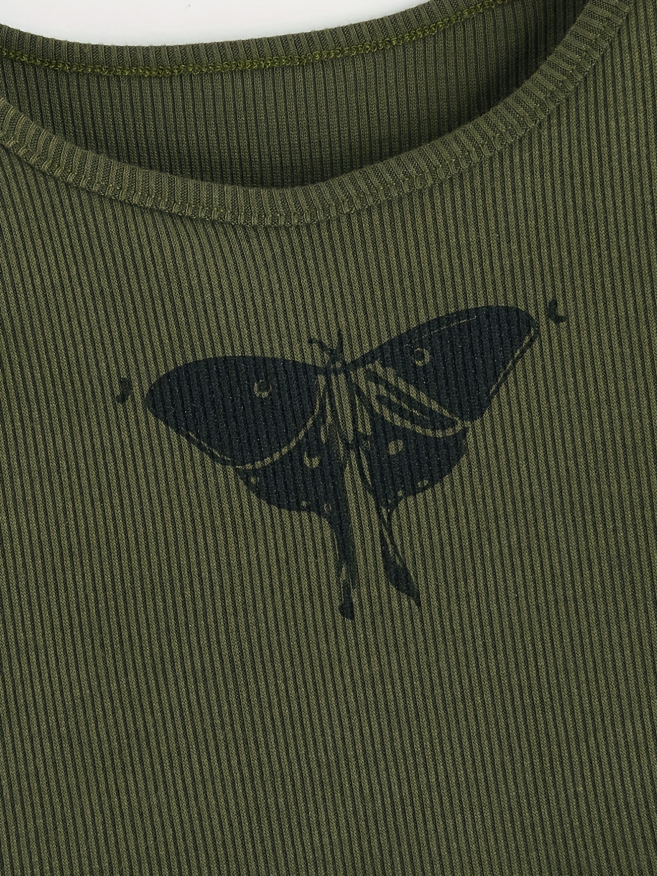 Greenish Grey Butterfly Print Leggings