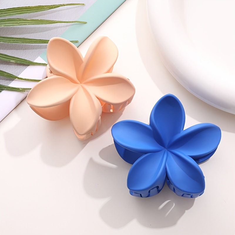 Matte Flower Claw Hair Clips Medium Barrette