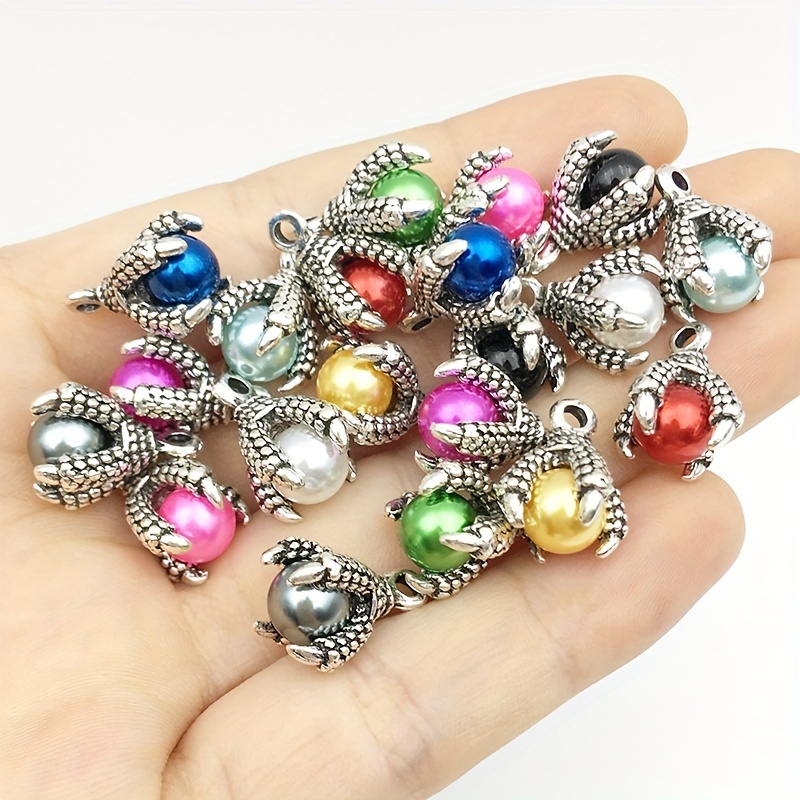  Dragon Charms for Jewelry Making Handmade Supplies for Jewelry  Pendant DIY - (Metal Color: 5pcs-24x18mm)