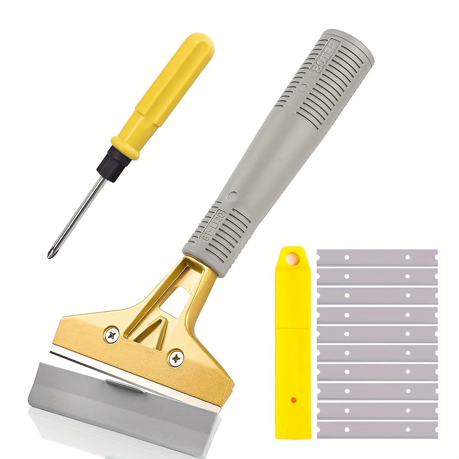 Deli Cleaning Tool Metal Scraper Spade Multifunction Floor Wall Windows  Cleaning Knife Household Hand Tools Clean Scraper Blades