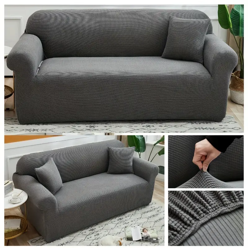 1pc Dicke Elastische Jacquard Sofa Abdeckung Solide Plain - Temu