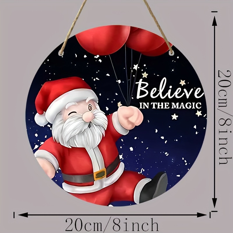 1pc, Christmas Santa Claus HOHO Letter Wooden Sign Hanging Decoration With  Accessories For Home Decoration, Navidad, Christmas Decorations Clearance