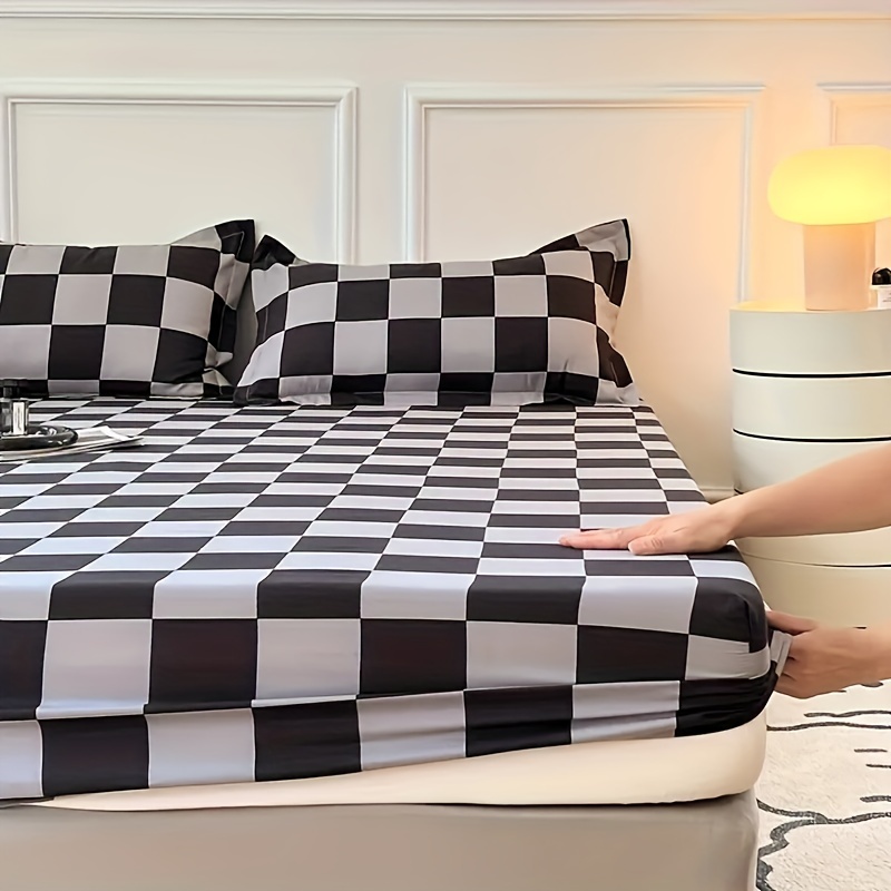 Juego de sábanas de 4 piezas en blanco y negro para niños, niñas,  adolescentes y niños, juego de sábanas para cama individual, juego de  sábanas de