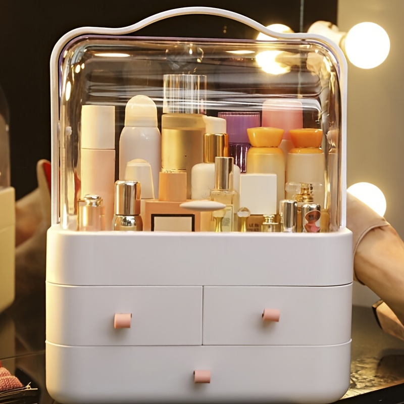 Makeup Organizer, Birdbell Cosmetic Display Cases, Dust Water Proof Cosmetics Storage Display Skincare Case, Suitable for Bathroom Countertop and Bedr