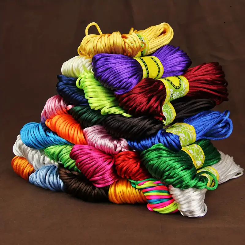 1bundle Colorful Silky Macrame Braided Satin Cord Handmade - Temu
