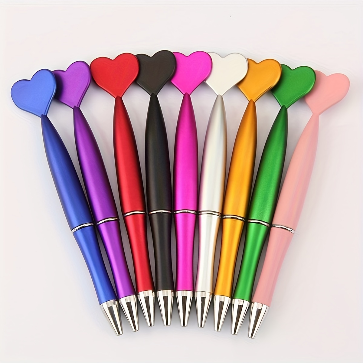 

9pcs, Heart-shaped Ballpoint Pen, Love Pen Mother's Day Gift, Graduation Season To Friends, Birthday Gift, Suitable For Home Office School