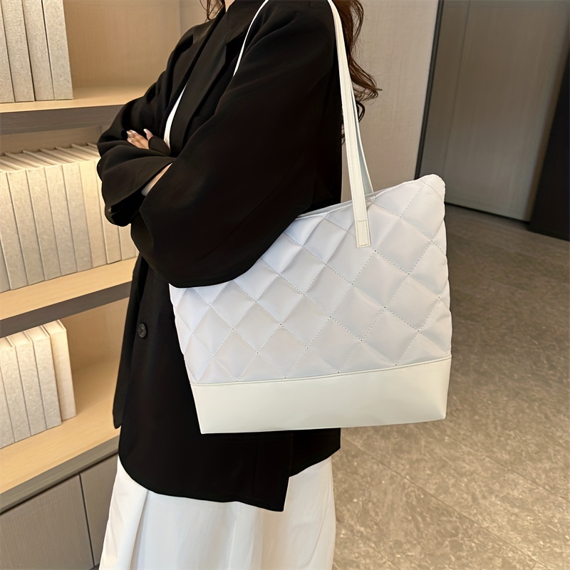 Soft Puffer Quilted Tote Bag, Autumn And Winter Shoulder Bag
