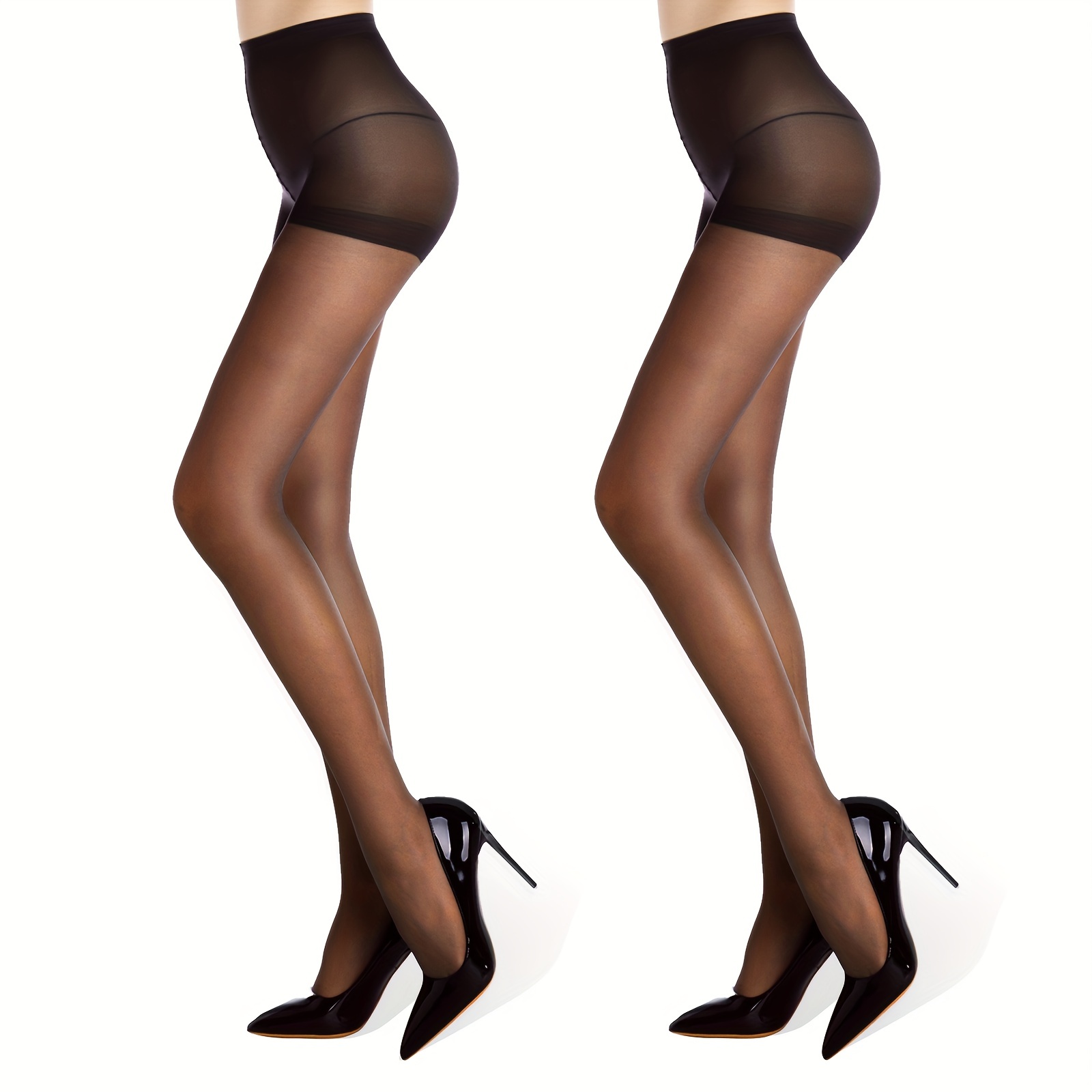 Footed Pantyhose Solid Color High Waist Breathableslim - Temu
