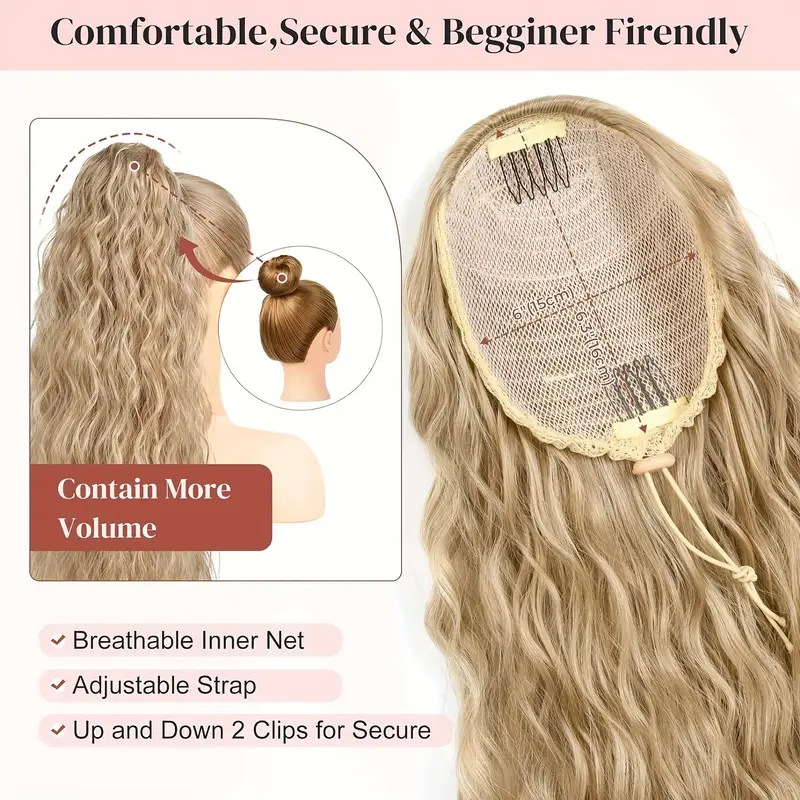 ponytail extension 34 long wavy drawstring ponytail extensions lighter synthetic clip in hair extensions hairpiece for women halloween christmas details 3