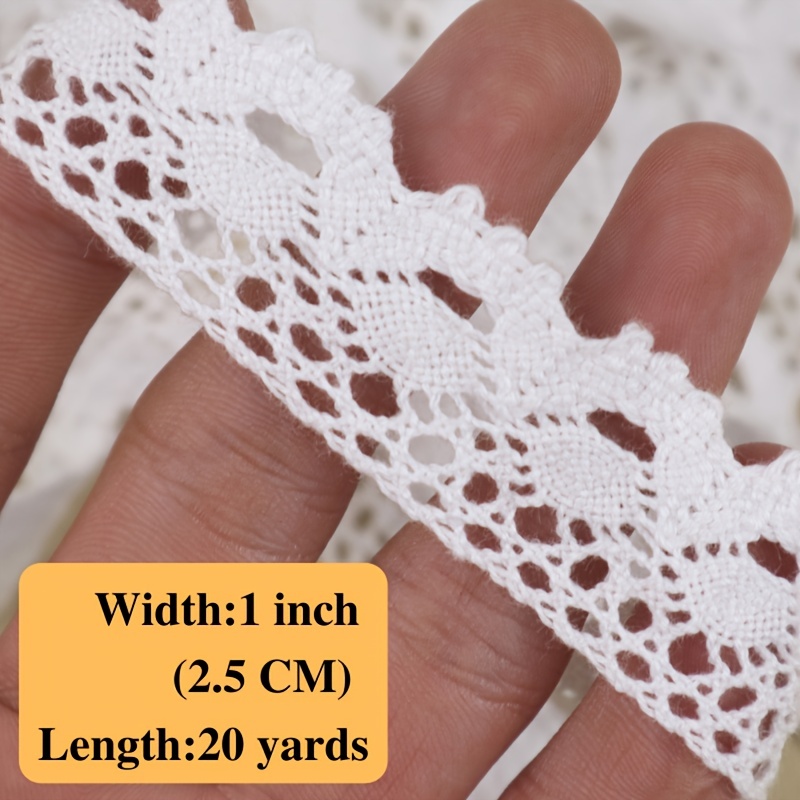 20 Yards Lace Ribbon Cotton White Lace Trims Delicate Bridal - Temu
