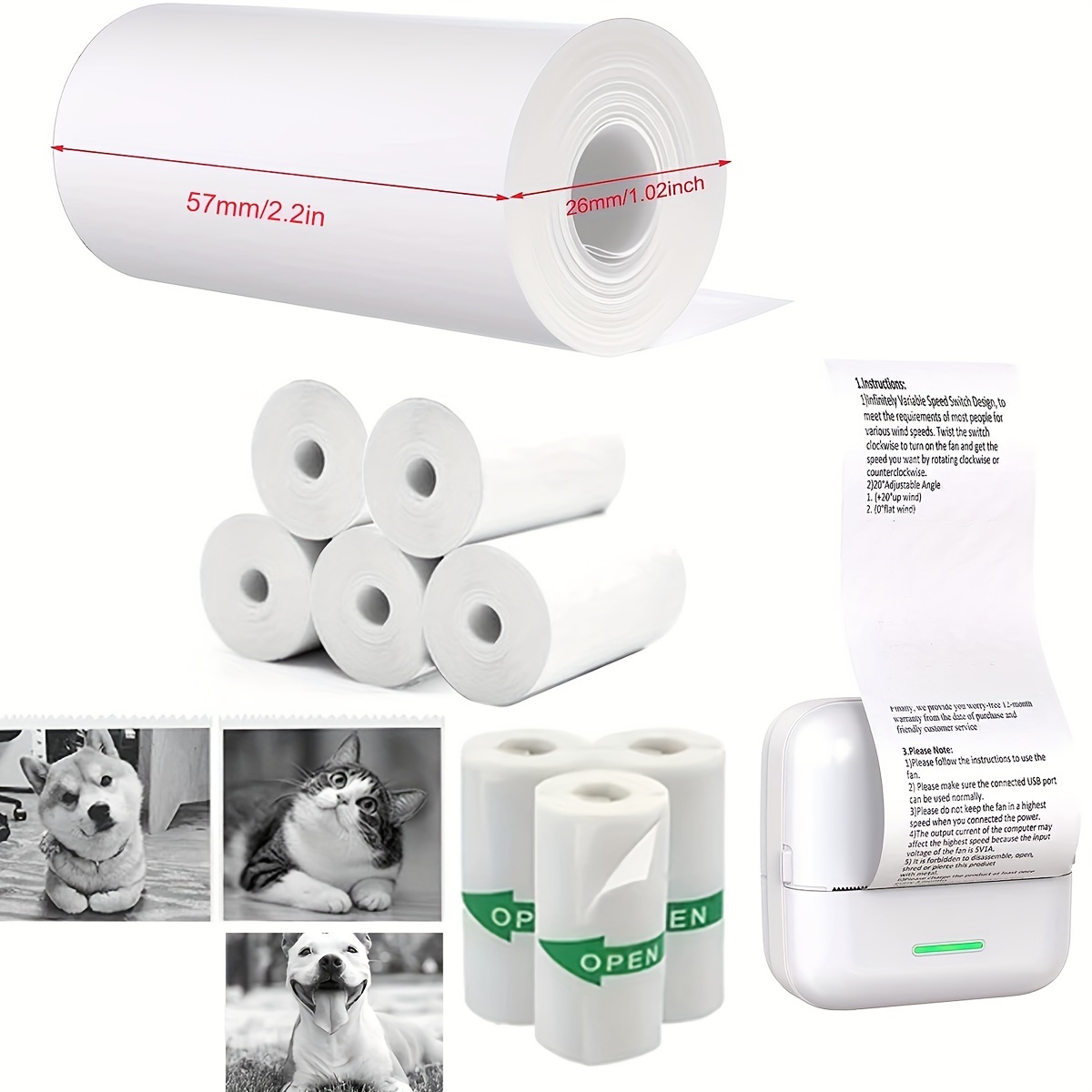 Print Paper Thermal Paper Width White Continuous Paper For - Temu