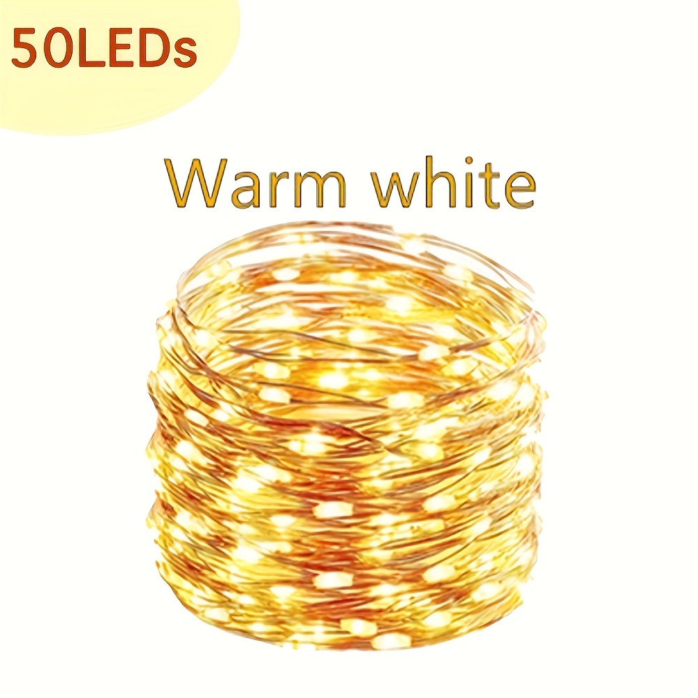 Solar Powered LED Fairy Lights with Copper Wire - 32ft - Warm White with  Copper Wire