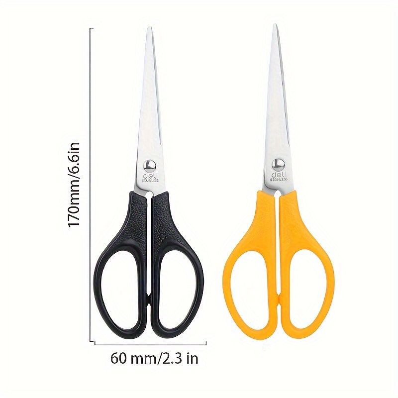 Deli Black Blade Scissors All Purpose Sharp Stainless Steel Non