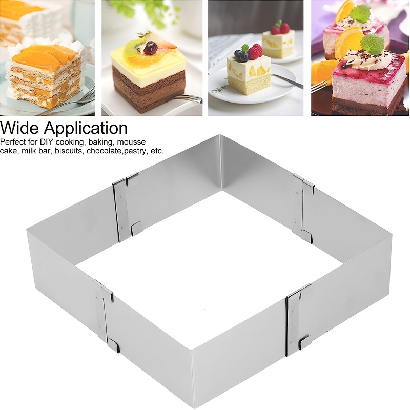 Square Cake Mold Ring (4'' ) Adjustable Mousse Cake - Temu