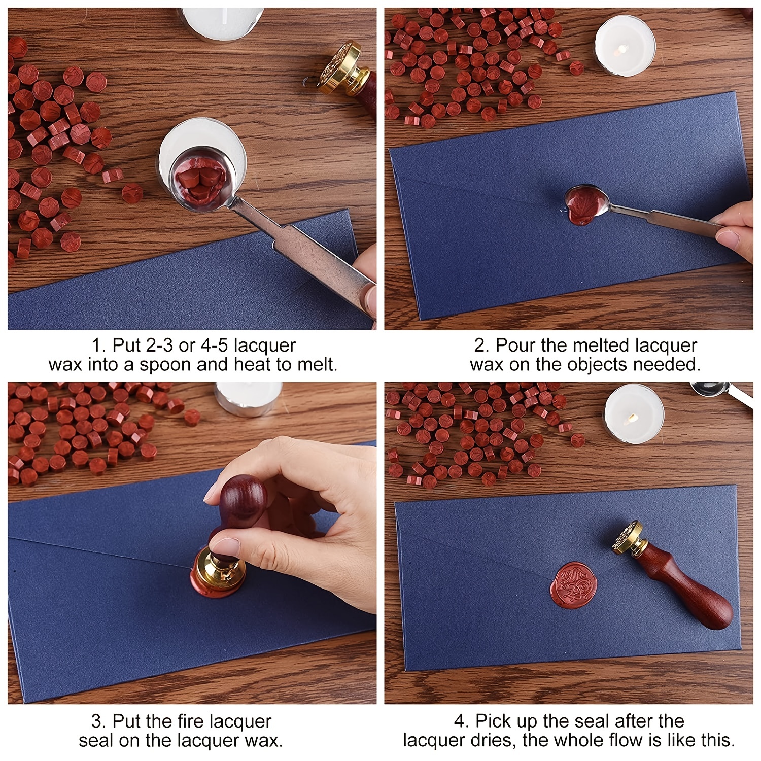 Freund Mayer Sealing Wax Beads in Tin with Spoon- Champagne Pearl