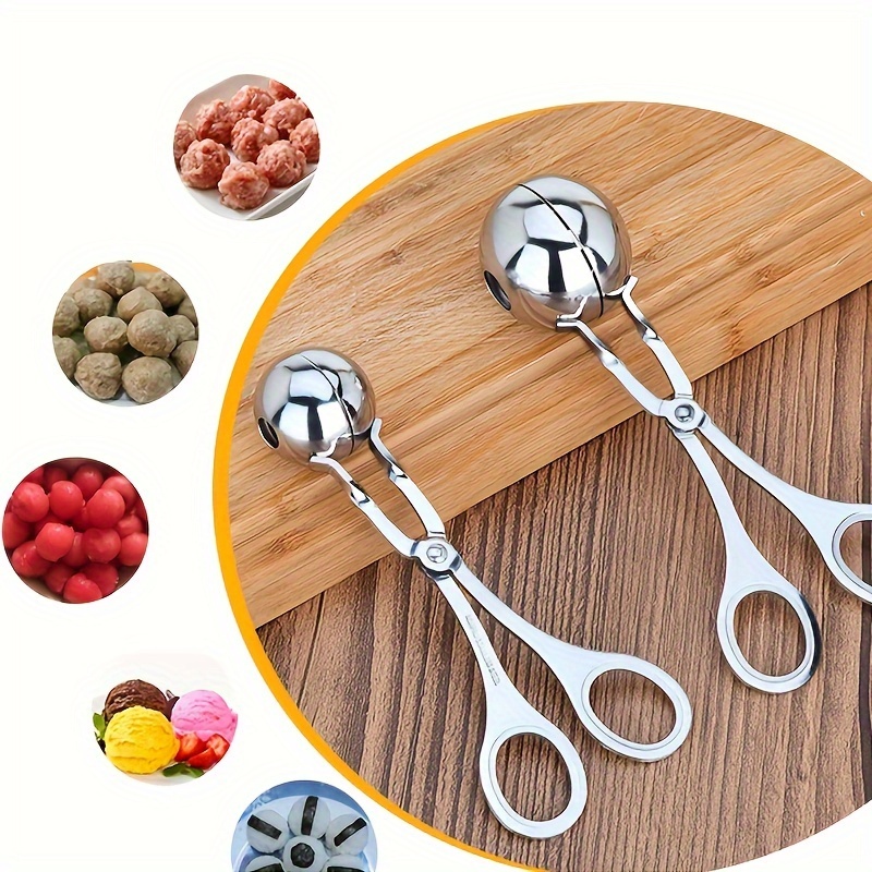 4 Pack Meatball Maker Scoop Nonstick Meatball Spoon Ball Maker, Stainless  Steel Meat Baller Tongs Cake Pop Scoop Dough Spoon Shaper Rice Fruit Baller  Cake Press Mold Ice Cream Baller Tool 