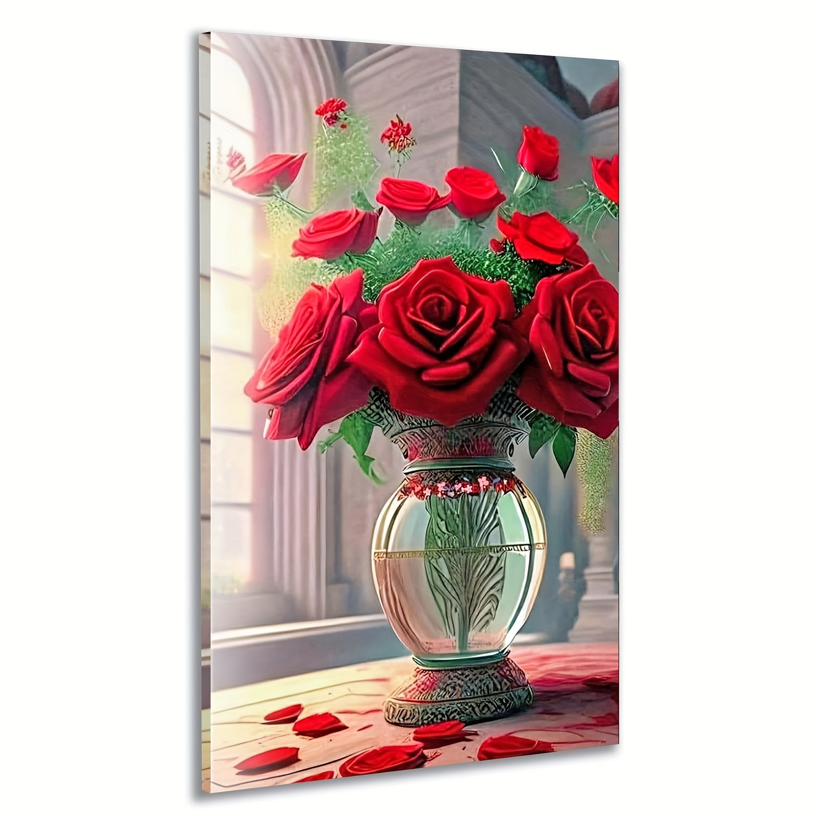 Diy 5d Full Crystal Diamond Paintings Rose Flower Handmade - Temu