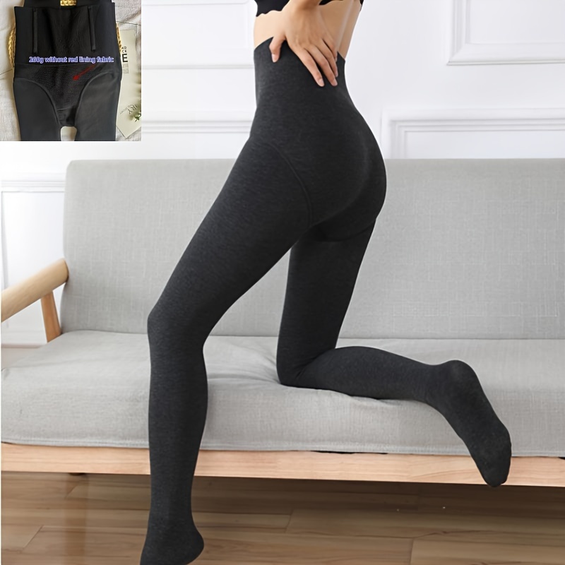 Cheap Women Winter Thermal Thick Leggings Cotton Pantyhose Opaque Fleece  Lined Tights Women High Waist Elastic Thick Pantyhose Solid Color Warm  Tights