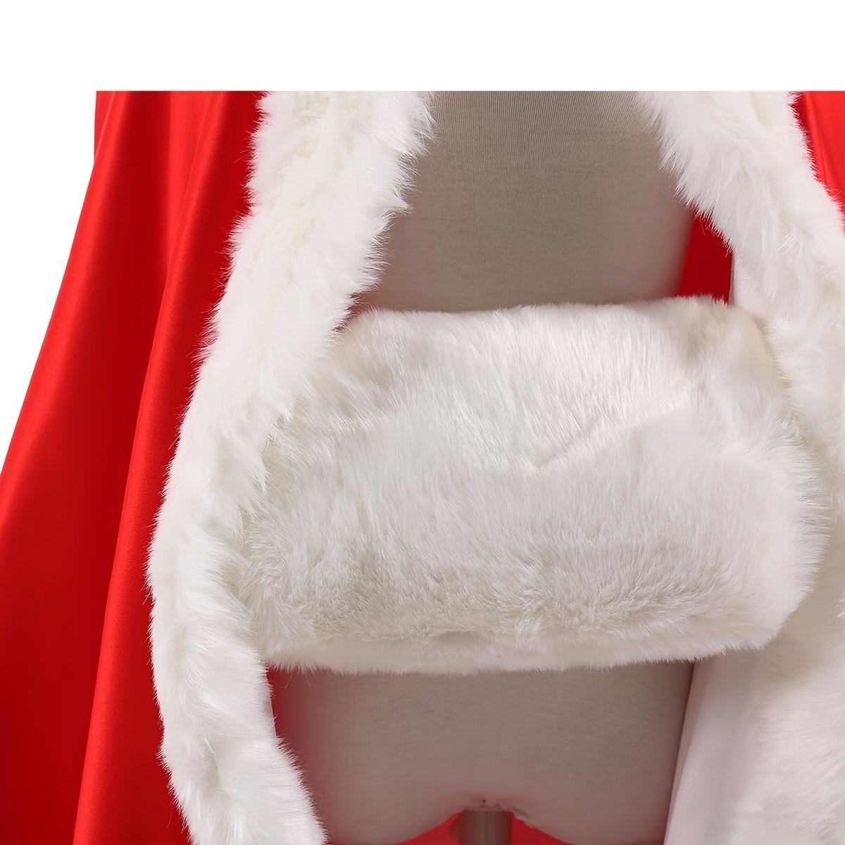 1pc romantic   fur satin artificial fur hooded windproof and warm cloak cape women girls clothing accessories details 21