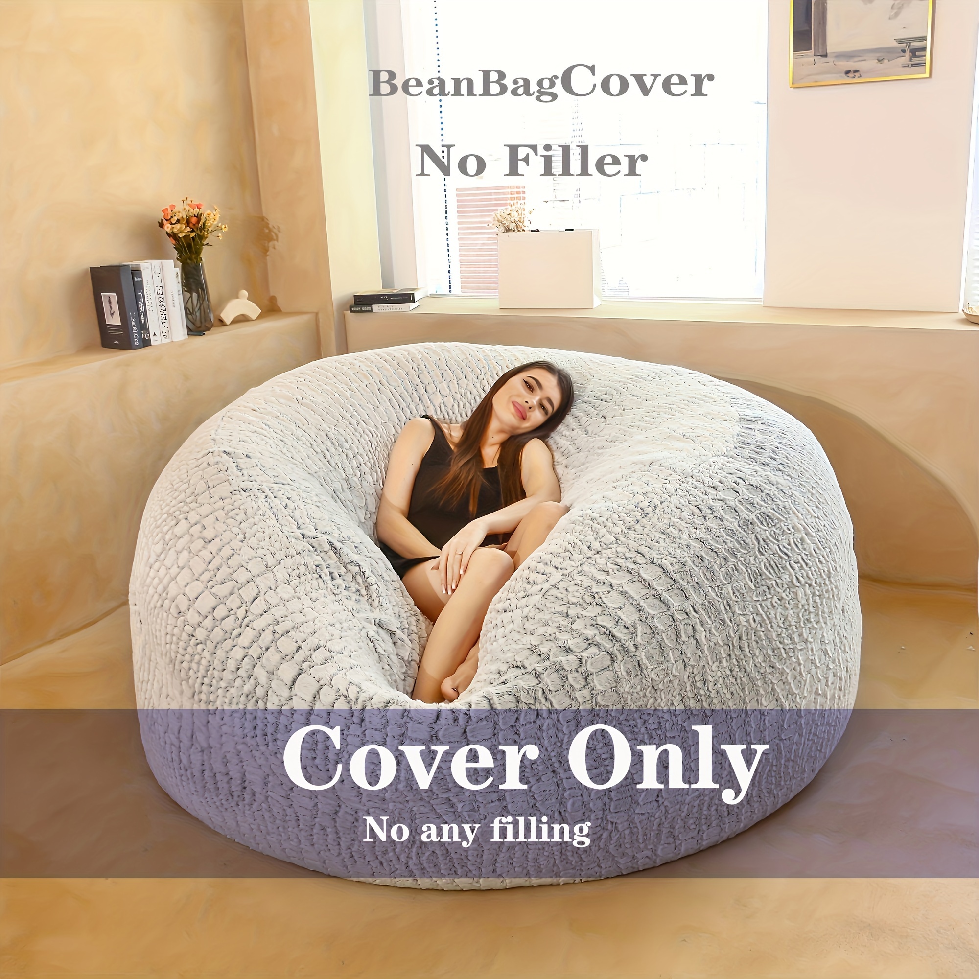 Outdoor Bean Bag Cover Without Filling for Pool or Garden Bean Bag Chair or  XXL Floor Cushion 