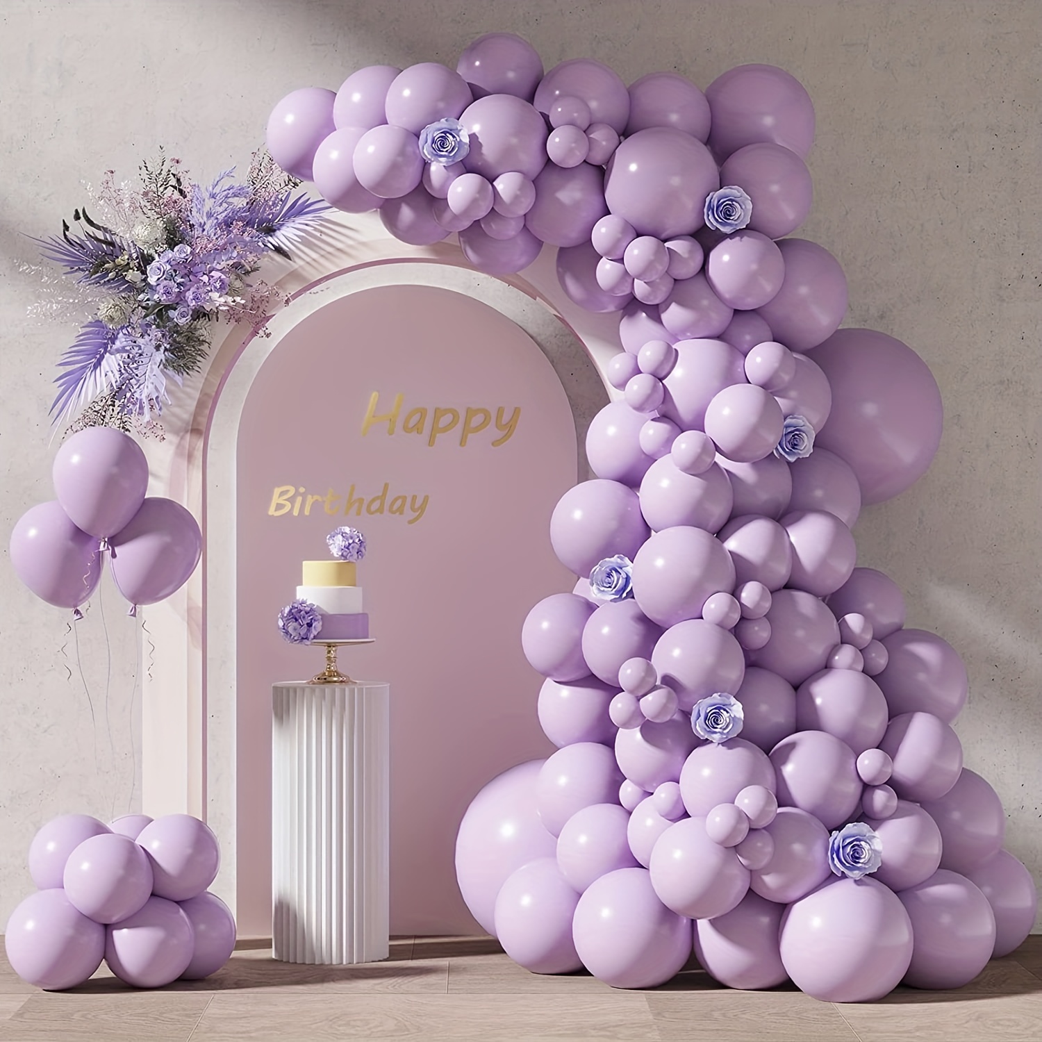 Guirlande en arc de ballons violet foncé, 108 pièces, Kit de ballons légers  violet lavande, décoration
