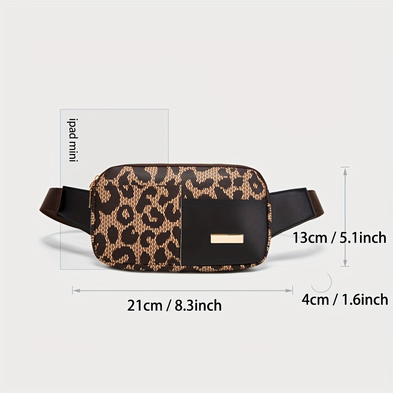 Leopard Pattern Chest Bag, Sports Running Fanny Pack, Fashion Faux Leather Belt  Bag Purse - Temu