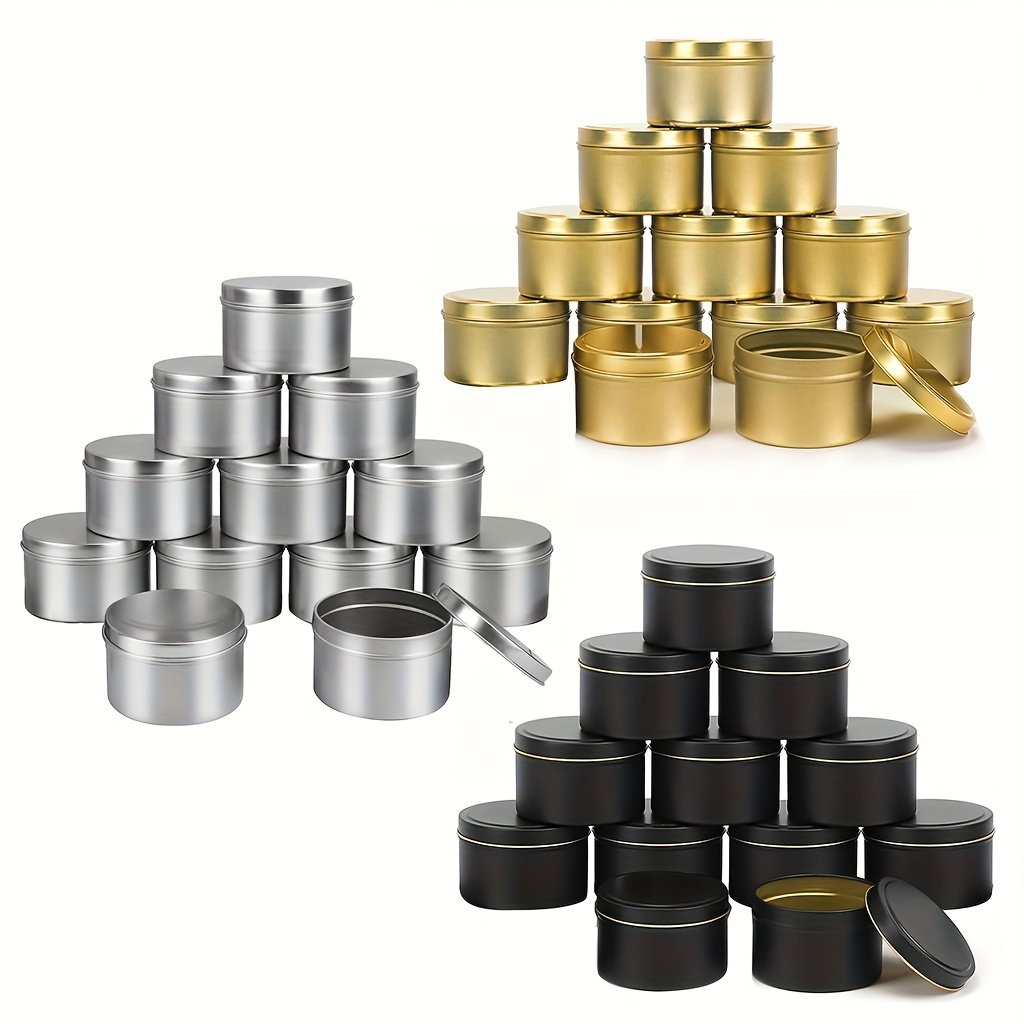 12pcs 4oz Metal Candle Tins For Diy Candle Making, Metal Tins With