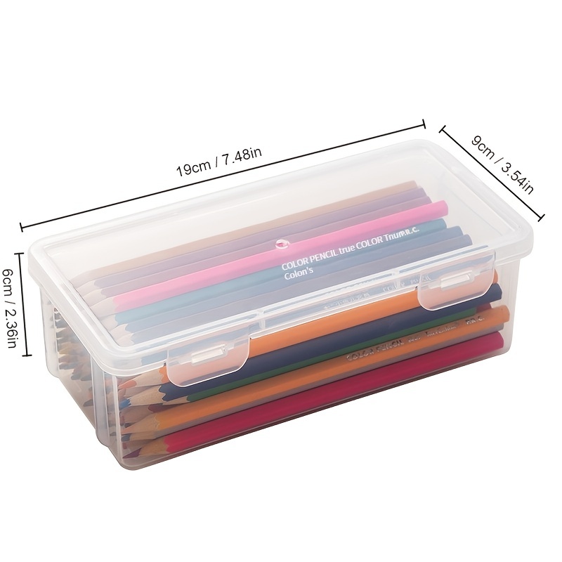 Clear Plastic Pen Case Transparent Storage Box Small Items - Temu Canada